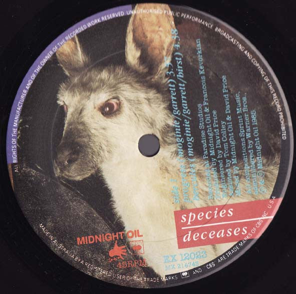 Midnight Oil – Species Deceases 12" vinyl record, image 3 of 7