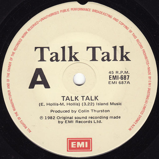 Talk Talk – Talk Talk 7" vinyl record, image 1 of 3