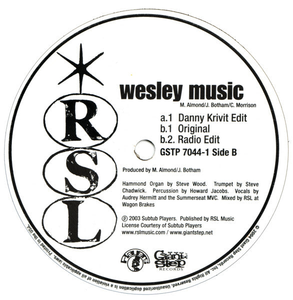 RSL – Wesley Music 12" vinyl record, image 3 of 4