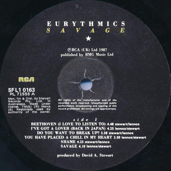 Eurythmics – Savage LP vinyl record, image 3 of 6