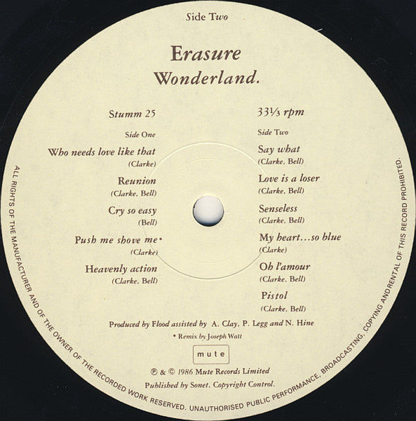 Erasure – Wonderland LP vinyl record, image 6 of 10
