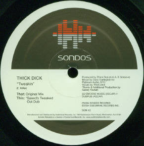 Thick Dick – Tweakin' 12" vinyl record, image 3 of 3