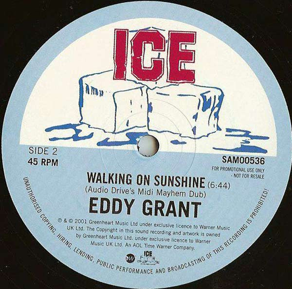 Eddy Grant – Walking On Sunshine 12" vinyl record, image 3 of 3