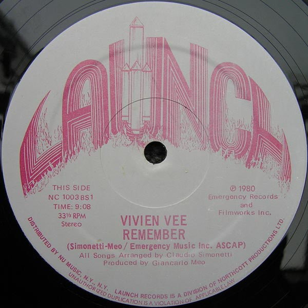 Vivien Vee – Give Me A Break / Remember 12" vinyl record, image 2 of 2