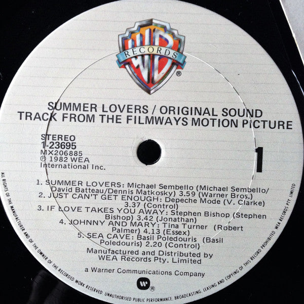 Various – Summer Lovers (Original Sound Track From The Filmways Motion Picture) LP vinyl record, image 3 of 4