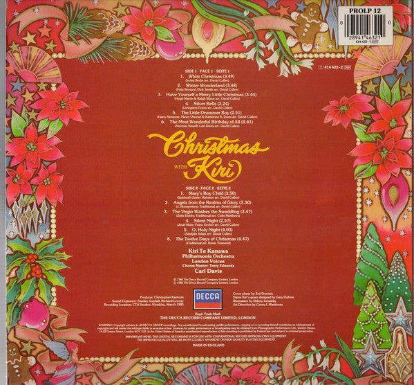 Kiri Te Kanawa, Carl Davis – Christmas With Kiri LP vinyl record, image 2 of 4