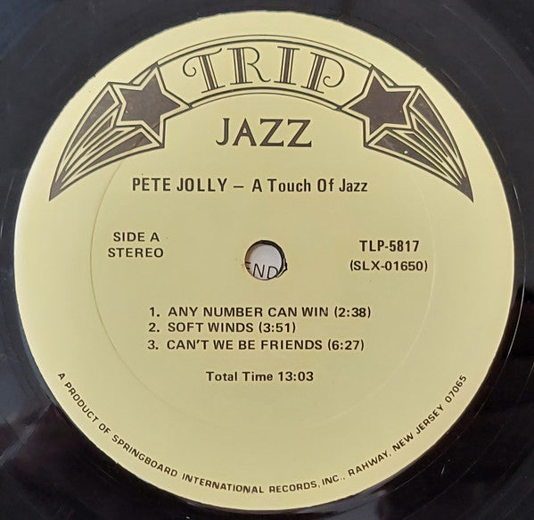 Pete Jolly – A Touch Of Jazz LP vinyl record, image 3 of 4