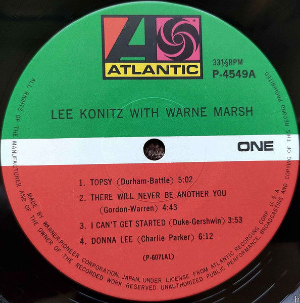 Lee Konitz, Warne Marsh – Lee Konitz With Warne Marsh LP vinyl record, image 5 of 5