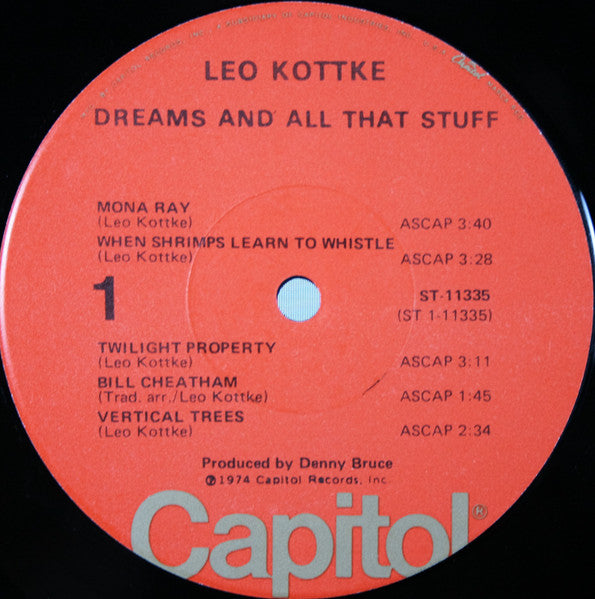 Leo Kottke – Dreams And All That Stuff LP vinyl record, image 3 of 9