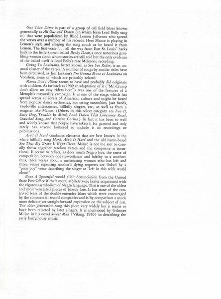 Mance Lipscomb – Texas Sharecropper And Songster LP vinyl record, image 9 of 10
