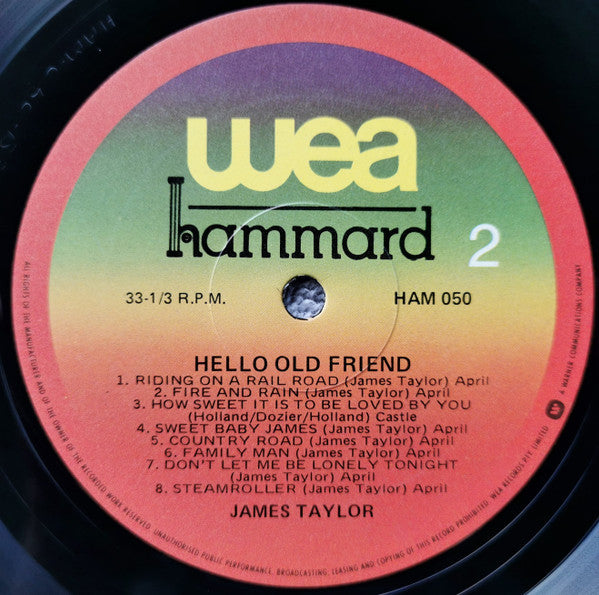 James Taylor – Hello Old Friend LP vinyl record, image 3 of 4