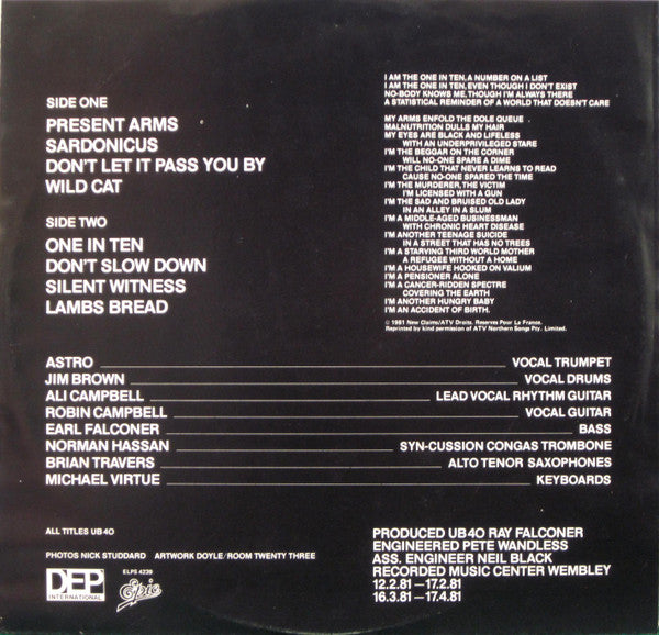 UB40 – Present Arms LP vinyl record, image 4 of 9