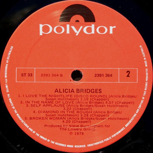 Alicia Bridges – Alicia Bridges LP vinyl record, image 4 of 6