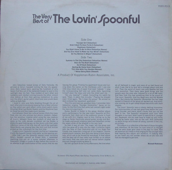 The Lovin' Spoonful – The Very Best Of The Lovin' Spoonful LP vinyl record, image 2 of 3