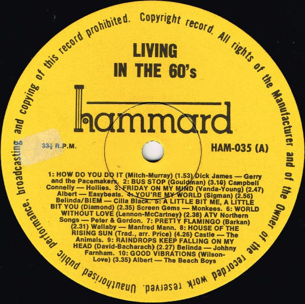 Various – Living In The 60's LP vinyl record, image 3 of 4