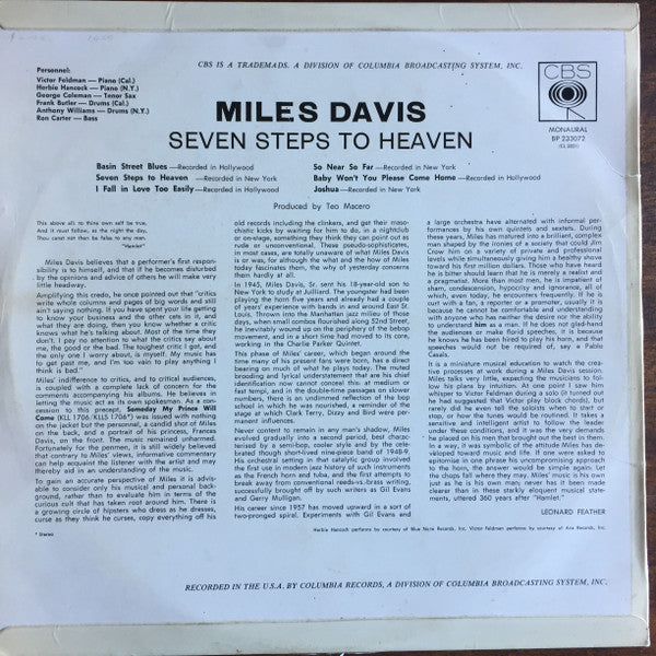 Miles Davis – Seven Steps To Heaven LP vinyl record, image 2 of 4