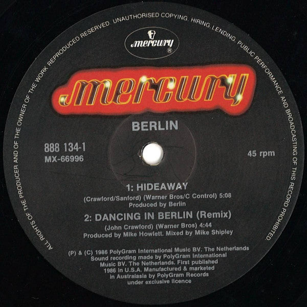 Berlin – Like Flames 12" vinyl record, image 4 of 4