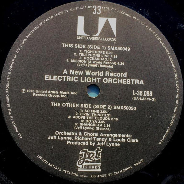 Electric Light Orchestra – A New World Record LP vinyl record, image 3 of 6