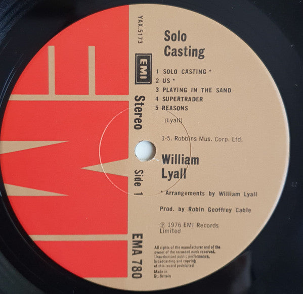 Billy Lyall – Solo Casting LP vinyl record, image 7 of 8