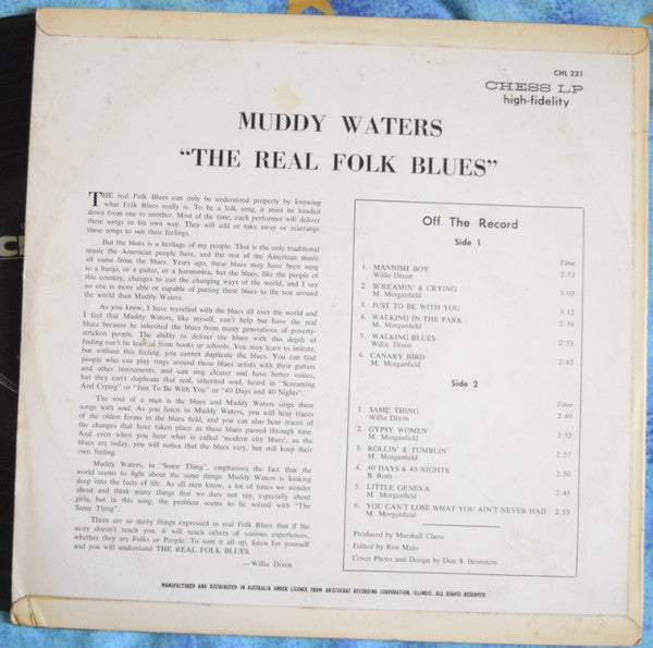 Muddy Waters – The Real Folk Blues LP vinyl record, image 2 of 4