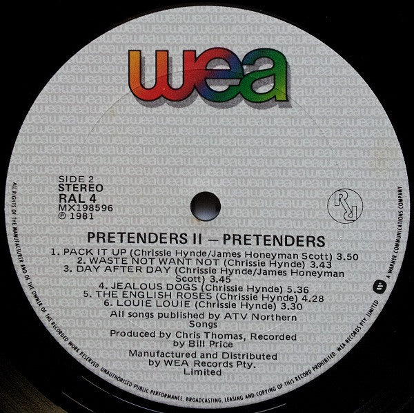 The Pretenders – Pretenders II LP vinyl record, image 6 of 6