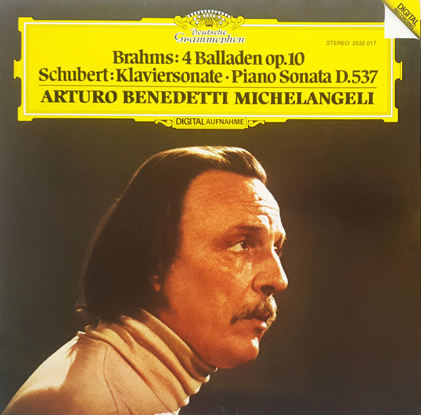 Johannes Brahms, Franz Schubert, Arturo Benedetti Michelangeli – 4 Balladen Op.10 / Klaviersonate • Piano Sonata D.537 LP vinyl record, image 1 of 4