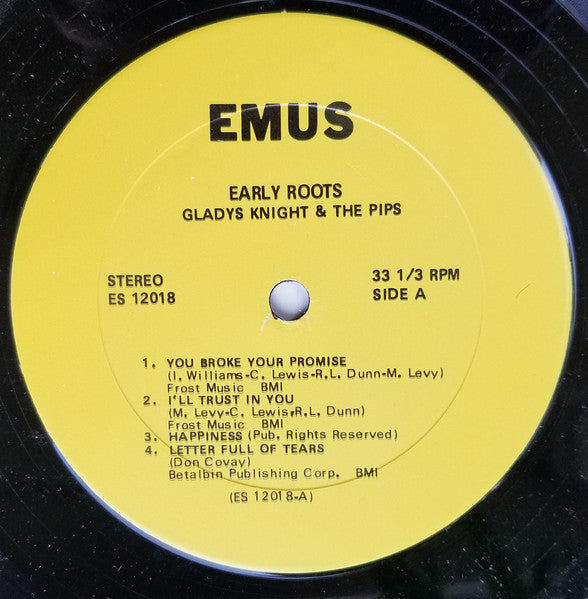 Gladys Knight And The Pips – Early Roots LP vinyl record, image 3 of 4
