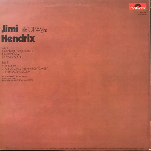 Jimi Hendrix – Isle Of Wight LP vinyl record, image 2 of 4