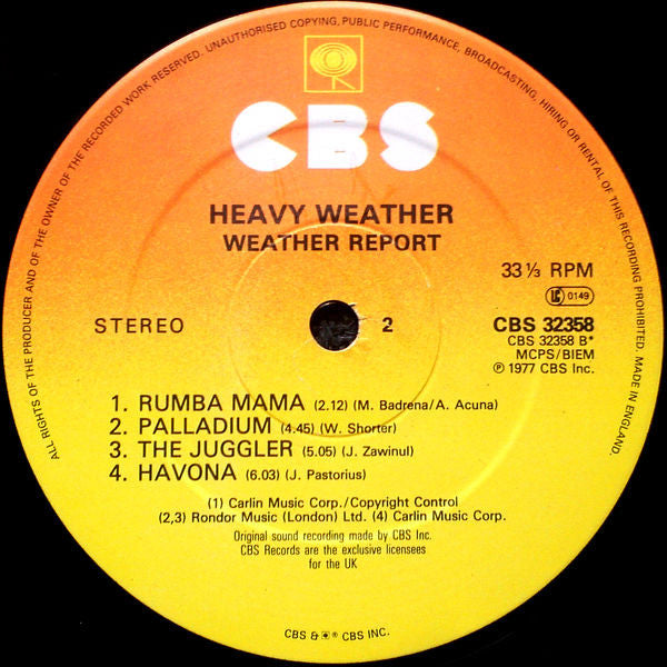 Weather Report – Heavy Weather LP vinyl record, image 5 of 5