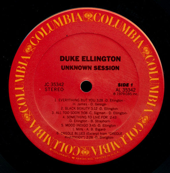 Duke Ellington – Unknown Session LP vinyl record, image 3 of 4