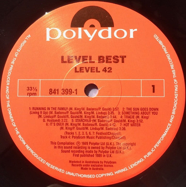 Level 42 – Level Best LP vinyl record, image 3 of 4
