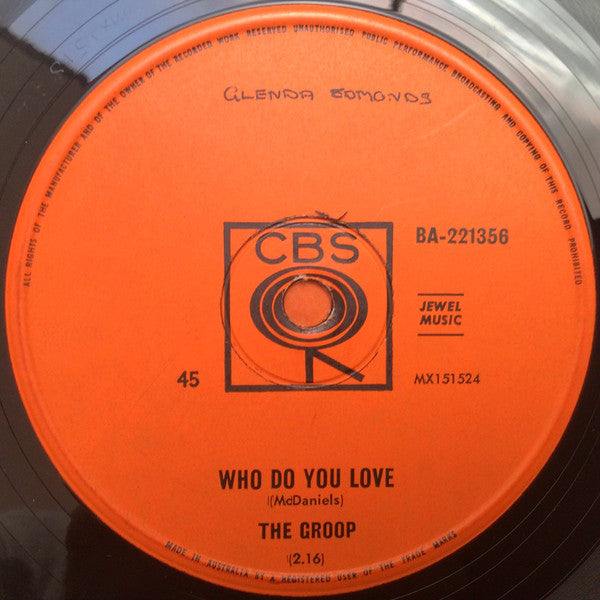 The Groop – Sorry / Who Do You Love 7" vinyl record, image 1 of 2