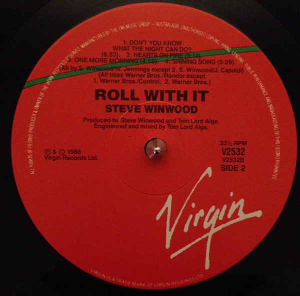 Steve Winwood – Roll With It LP vinyl record, image 6 of 6
