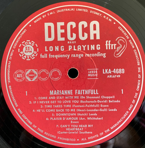 Marianne Faithfull – Marianne Faithfull LP vinyl record, image 4 of 6