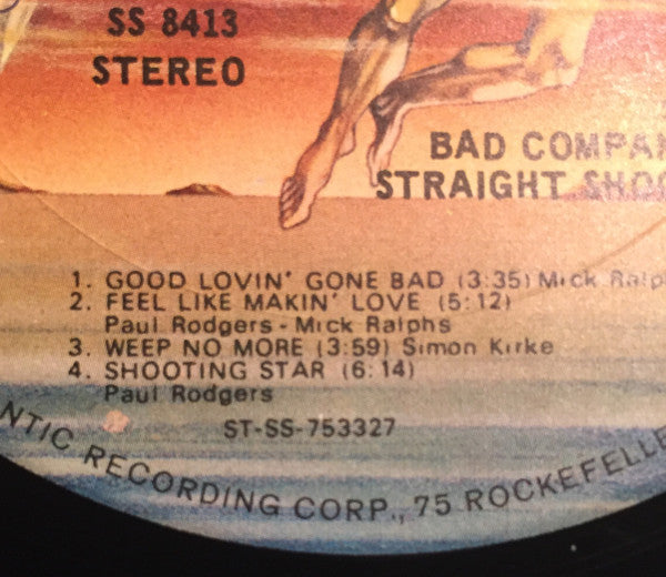 Bad Company – Straight Shooter LP vinyl record, image 7 of 7