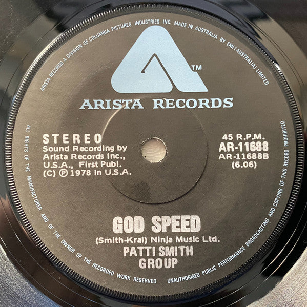 Patti Smith Group – Because The Night 7" vinyl record, image 2 of 2