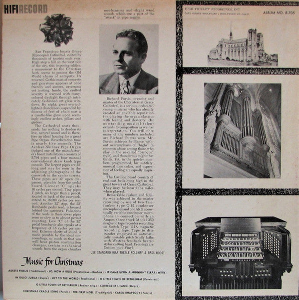 Richard Purvis – Music For Christmas LP vinyl record, image 2 of 6