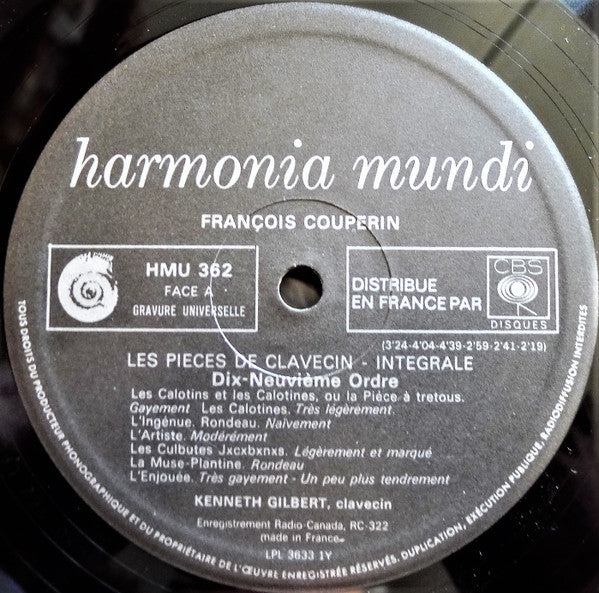 François Couperin, Kenneth Gilbert – Troisième Livre De Clavecin (4xLP) LP vinyl record, image 10 of 10