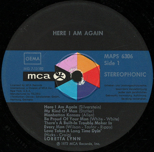 Loretta Lynn – Here I Am Again LP vinyl record, image 3 of 4