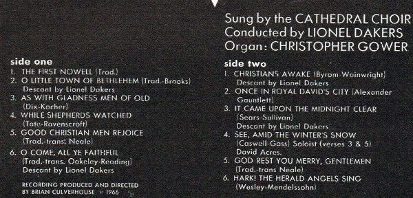 The Cathedral Choir Exeter – Christmas Carols From Exeter Cathedral LP vinyl record, image 5 of 5