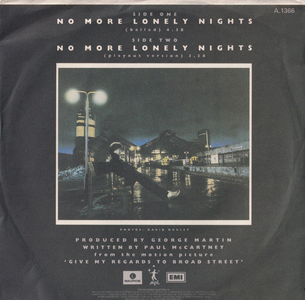 Paul McCartney – No More Lonely Nights 7" vinyl record, image 2 of 4
