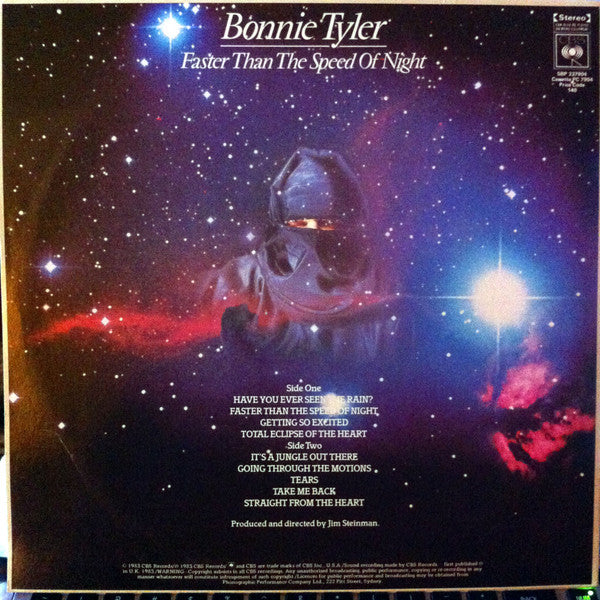 Bonnie Tyler – Faster Than The Speed Of Night LP vinyl record, image 3 of 7