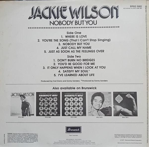 Jackie Wilson – Nobody But You LP vinyl record, image 2 of 4