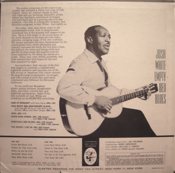 Josh White – Empty Bed Blues LP vinyl record, image 2 of 5