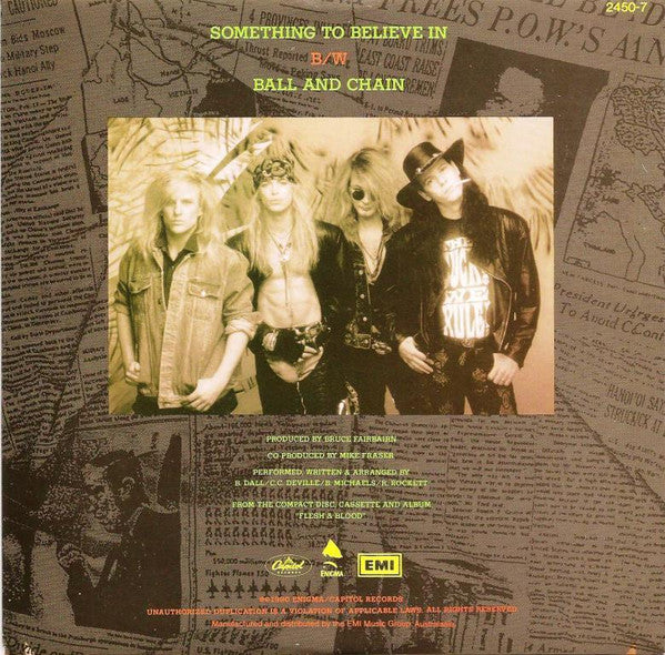 Poison – Something To Believe In 7" vinyl record, image 2 of 4