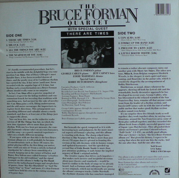 The Bruce Forman Quartet – There Are Times LP vinyl record, image 2 of 4