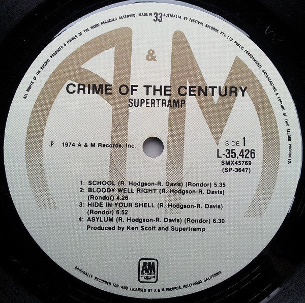 Supertramp – Crime Of The Century LP vinyl record, image 5 of 6