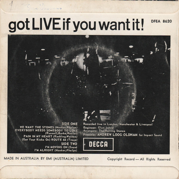 The Rolling Stones – Got Live If You Want It! 7" vinyl record, image 2 of 4