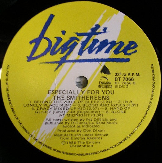 The Smithereens – Especially For You LP vinyl record, image 3 of 3
