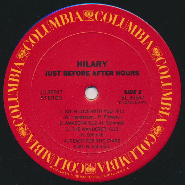 Hilary Schmidt – Just Before After Hours LP vinyl record, image 3 of 3
